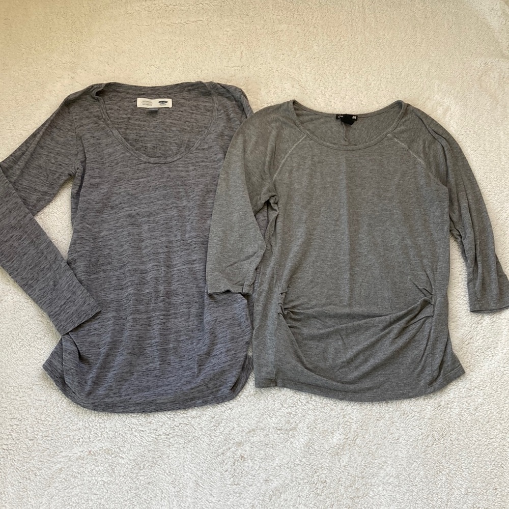 Maternity Old Navy and H&M Gray Shirt lot Small